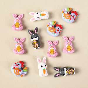 Últimos Diseños de Cuentas de Silicona de Pascua, Cuentas Sueltas de Silicona con Forma de Conejo, Huevo y Conejito para Bolígrafos con Cuentas, Llaveros y Joyería DIY - Product Image 1