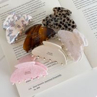 Pince à cheveux en acétate à imprimé léopard de taille moyenne avec logo personnalisé UME pour filles