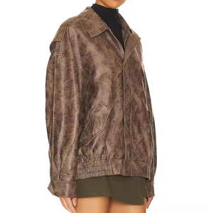 <span class=keywords><strong>Chaqueta</strong></span> de Cuero con Cuello Camisero Grueso Marrón para Hombre LEDUO, <span class=keywords><strong>Chaqueta</strong></span> de Cuero con Cremallera y Botones, Cortavientos, Personalizada para Otoño, Unisex - Product Image 2