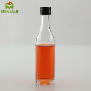 Toptan küçük 60ml silindir şekli şeffaf cam alkol şişesi mini 2oz likör tekila rom cin cam şişe 18mm vidalı kapak