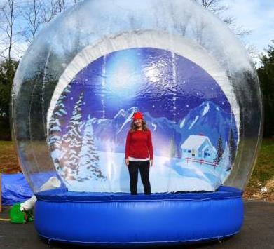 Globo inflable de tamaño real para Navidad y nieve, cúpula transparente para espectáculo en vivo