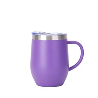 Tasse à œufs 12OZ en acier inoxydable 304 avec poignée, modèle export, double paroi, portable, pour vin rouge et eau