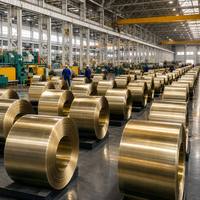 Bande de laiton en alliage cuivre-zinc H62 H65 H70 en bobine, fournie par l'usine chinoise, pour pièces d'emboutissage électronique