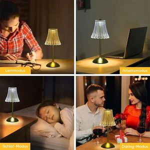 <b>Table</b> Lamp Bedroom, <b>Bedside</b> Lamp Light Luxury Crystal Lamp High-End Atmosphere Lamp <b>Charging</b> Touch Small Night Lamp - Product Image 3