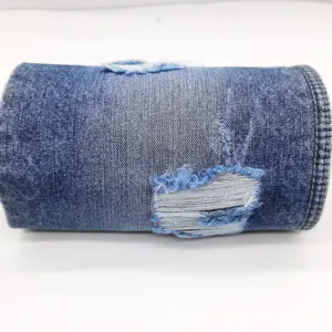 工厂价格蓝色100% 棉牛仔面料，用于外套和牛仔裤