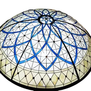 Hot sale Skylight Bent Decorative handmade Soldered Art colour Stained Church Ceramic Fritted Curved Tempered Glass