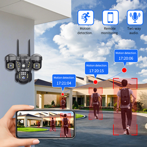 V380カメラ プラグアンドプレイ 4G SIMカード 9MP トリプルレンズ 三方向監視カメラ <span class=keywords><strong>CCTV</strong></span> 360度パノラマ 工場用 - Product Image 4