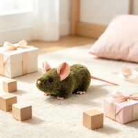 Peluche de souris réaliste vert foncé, jouet en peluche de rat réaliste, poupée en peluche douce, décoration, cadeau pour enfants et amoureux des animaux