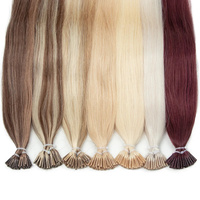 Extensions de cheveux humains Remy européens en gros, I-Tip, lisses et soyeux, ondulés, à micro-anneaux de kératine pré-collés