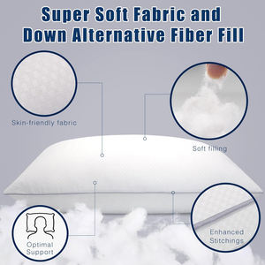 Oreiller de lit de collection hôtelière de taille standard <span class=keywords><strong>pour</strong></span> <span class=keywords><strong>dormir</strong></span>, oreillers <span class=keywords><strong>pour</strong></span> dormeurs sur le dos, le ventre et le côté, oreillers doux et soutenants, lavables - Product Image 3