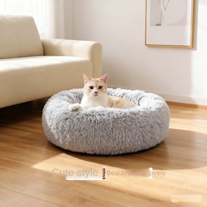 Cama Redonda Ecológica para Perros, de Felpa, Cálida para Invierno, Diseño Clásico a Cuadros, con Funda Extraíble y Lavable - Product Image 4