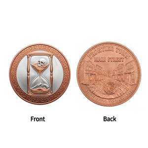 Pièce de monnaie commémorative moulée en édition limitée, revolver sablier bicolore cuivre-argent, pièce de défi pour collectionneur, cadeau - Product Image 2