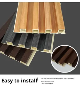 Hiện đại thân thiện với môi chống cháy không thấm nước <span class=keywords><strong>PVC</strong></span> lưới tường bảng điều khiển tuyệt vời Tường TV nền trang trí gỗ tấm Tường 3D hộ gia đình - Product Image 4