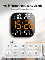 NOUVEAU Grand Horloge Murale et de Table Numérique LED à Luminosité Réglable avec Minuteur et Alarme, Télécommande, Décoration Maison, Bureau, Usine