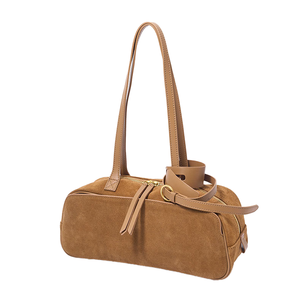 Wholesale Royaa Luxury Suede Leather Women's Vintage Shoulder Underarm Bags Two Straps Tassel Frosted Polyester Lining Zipper - Product Image 3