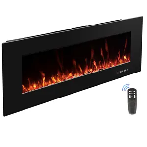 Luxstar 84 Inch Wall-mounted Electric Fire Place with 3 Flame Colors 5 Fuel Bed Colors Electric Fireplace Heating Manufacturer