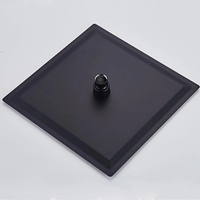 Pommeau de douche carré noir mat effet pluie 8, 10, 12 pouces, ultra-mince, avec bras de douche pour hôtels et projets (vente en gros)