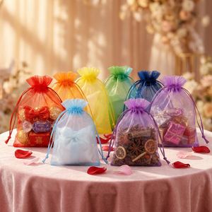 13x18cm Plain Organza <b>Bags</b> Drawstring Jewelry Pouch Small Mesh Multicolor Gift <b>Bags</b> for Wedding Christmas Wrapping China Model - Product Image 4