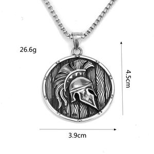 Colgante de Casco Espartano de Acero Inoxidable, Forma de Escudo, Collar Unisex, Amuleto, Regalo, Joyería - Product Image 5