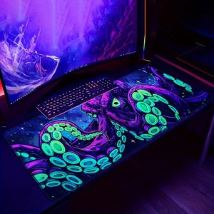 Alfombrilla de Ratón para Juegos Blacklight Octopus, Alfombrilla de Escritorio con Tentáculos de Kraken Reactivos a los Rayos UV, Alfombrilla de Ratón Extendida con Brillo Neón para el Hogar, 31.<span class=keywords><strong>5</strong></span>" X 11.8" - Product Image 5