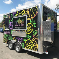 Pizza carrée entièrement équipée Foodtrucks restaurant van food truck remorque avec cuisine complète