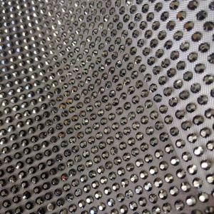 Hs0123 spandex nylon điện màu đen lưới vải với ss20 máy bay phản lực lớn màu đen đá cho bên váy - Product Image 6