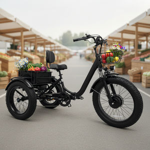 Vélo cargo électrique à trois roues avec pneus larges et freins à disque pour la <span class=keywords><strong>livraison</strong></span> de pizzas en gros - Product Image 6