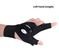 Lampe de poche LED Gants de pêche lumineux AA USB ABS Gants lumineux pour réparation d'urgence Pêche de nuit Support de téléphone