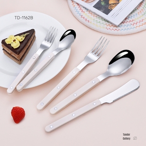 Đám cưới tái sử dụng thép không gỉ Flatware Set với ABS đầy đủ tang xử lý dao muỗng ngã ba đám cưới khách sạn dao kéo nhựa xử lý - Product Image 6