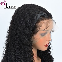 Perruque Afro cheveux naturels Jerry bouclés, Hd 13*4, pre-plucked, sans colle, haut de gamme, pour femmes noires, 100% cheveux humains, vente en gros