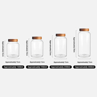 Bocaux en verre Offre Spéciale à grand alésage 1500ml 1950ml 2500ml 3000ml avec couvercle à vis pour cadeaux