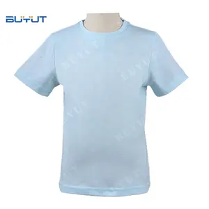 बेबी ब्लू नरम कपास महसूस सादे हल्के रंग टी शर्ट पॉलिएस्टर यूनिसेक्स टी शर्ट रिक्त टी शर्ट के लिए उदात्तीकरण और DTF मुद्रण