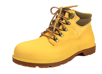 Bottes de sécurité en cuir véritable imperméables pour la mode, avec embout en acier, à lacets, semelle extérieure en caoutchouc et doublure en maille
