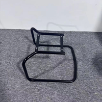 Chaise de bar haute en métal noir mat robuste avec accoudoirs, base personnalisée, pour comptoir, mobilier de maison et de bureau