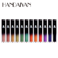 Sexy Violet 12 Couleur Mat Brillant À Lèvres Halloween Gothique Lèvre Glaçure Perle Vert Liquide Rouge À Lèvres Noir Longue Durée Étanche Maquillage
