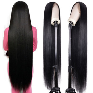 Pelucas de Cabello Humano Virgen Liso Extremo con Encaje Frontal 180, Pre-arrancadas, Transparentes e Indetectables, con Encaje HD para Mujeres Negras - Product Image 2