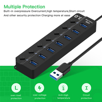Hub USB haute vitesse Bol Supplier, 4/7 ports USB 3.0, 5 Gbps, interrupteurs marche/arrêt, adaptateur secteur pour accessoires informatiques PC