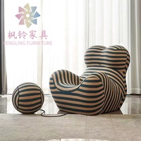Fauteuil d'appoint moderne en éponge haute densité, style italien, pour salon, LC004