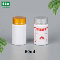 Bouteille de complément alimentaire de qualité alimentaire 100 CC blanche pour extrait de raisin, emballage de comprimés, capsules, divers bouchons de bouteille