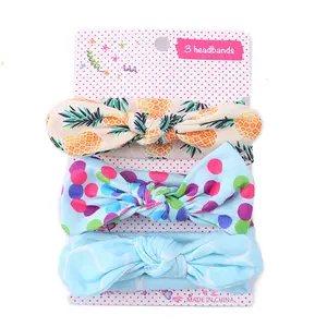 Tracy & Herry High Quality 3pcs/card Bow Knot Baby Headband Turban Hairband For Kids Cute Hair Accessories for Children