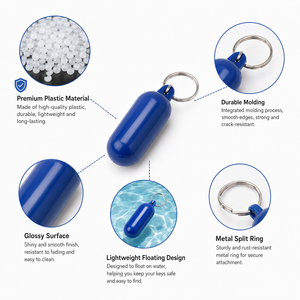Porte-clés flottant en gros, logo personnalisé, ovale, en plastique, insubmersible, pour événements nautiques, sports aquatiques, cadeaux promotionnels - Product Image 4