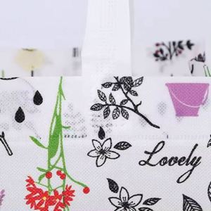 Bolsa de Compras Económica y Ecológica para Carnaval, con Diseño de Flores Coloridas Ultrasónicas, Precio Razonable, para Hombre y Mujer, de Tela No Tejida - Product Image 3
