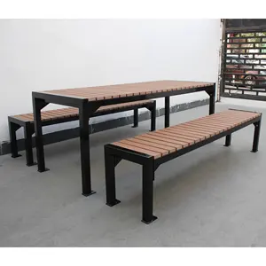 طاولة للحديقة خشبية مستطيلة طويلة بمساحة 2 متر عالية الجودة من الخشب الصلب طقم طاولة طاولة طاولة للفناء