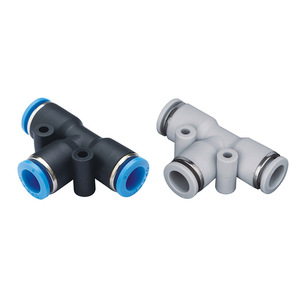 Xingyi Technology Three Way Air Hose <b>Connector</b> PE04 PE06 PE08 PE10 T Type <b>Quick</b> Connect Pneumatic Fitting With Sealing Ring - Product Image 3