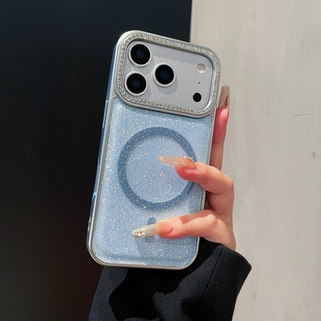 Starry Sky Glitter Skin Texture Heat Press Magnetic Attraction for 16 17Promax Mobile Phone Case Magnetic Charging Protective