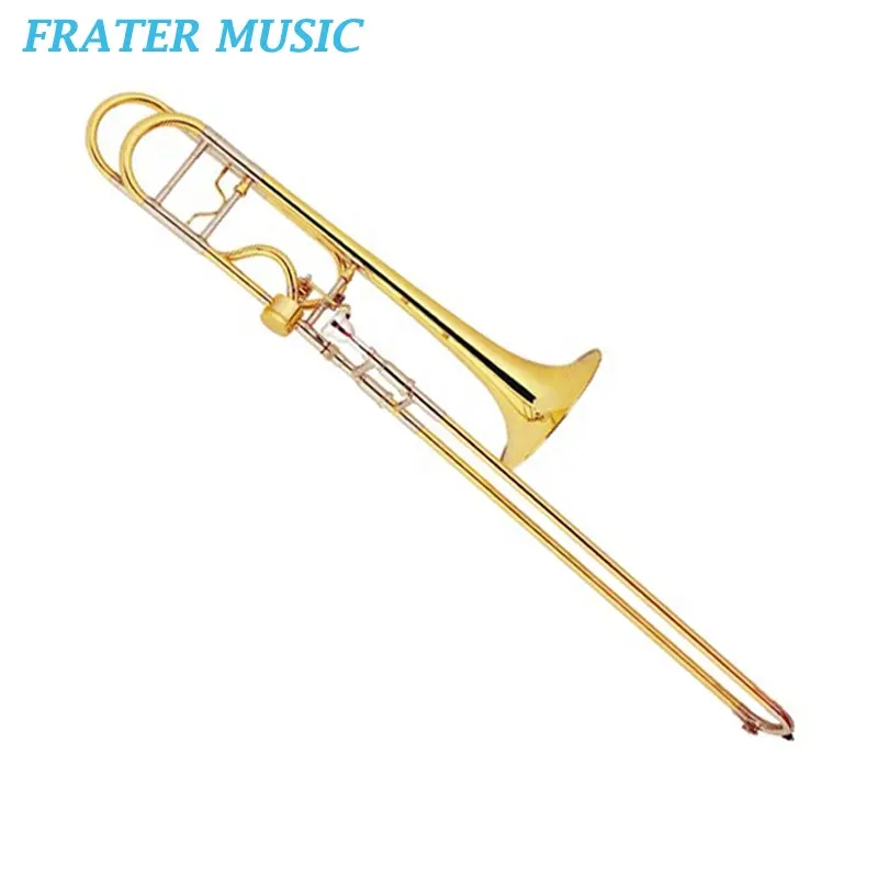 Di alta qualità In Oro lacca Bb/F key Staccato Campana Modulata Pistone/valvola Trombone Tenore (JTB-630)