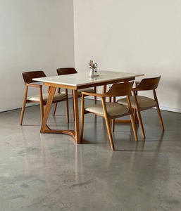 Modern Wooden <b>Dining</b> Room Set Rectangular <b>Dining</b> Table and <b>Chairs</b> Minimalist Home Furniture - Product Image 1