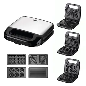 Thiết Bị Nhà Bếp Ăn Sáng Waffle Maker Và Bánh Sandwich Maker Với 7 Bộ Có Thể Tháo Rời Không Dính Tấm