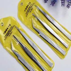 Guka Stainless Steel Tweezers Set 3Pc Smooth Tip For Diy Craft Non Sharp With Plastic Cap Protection - Product Image 3