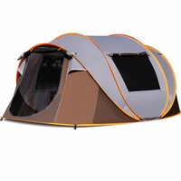 Carpa de Camping Portátil, Impermeable, de Instalación Instantánea, para Familias, con Puerta Grande y Ventanas de Malla